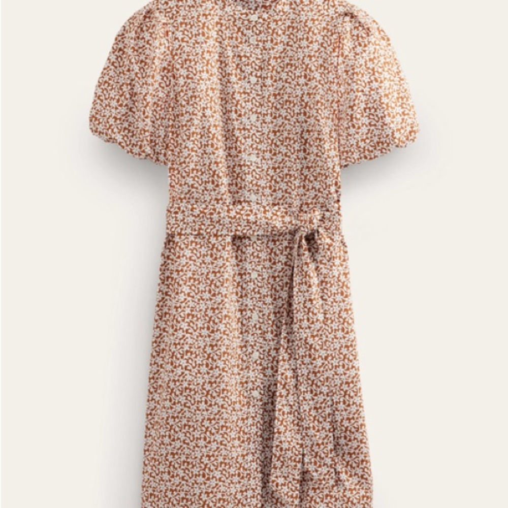 Boden floral puff sleeve shirt dress